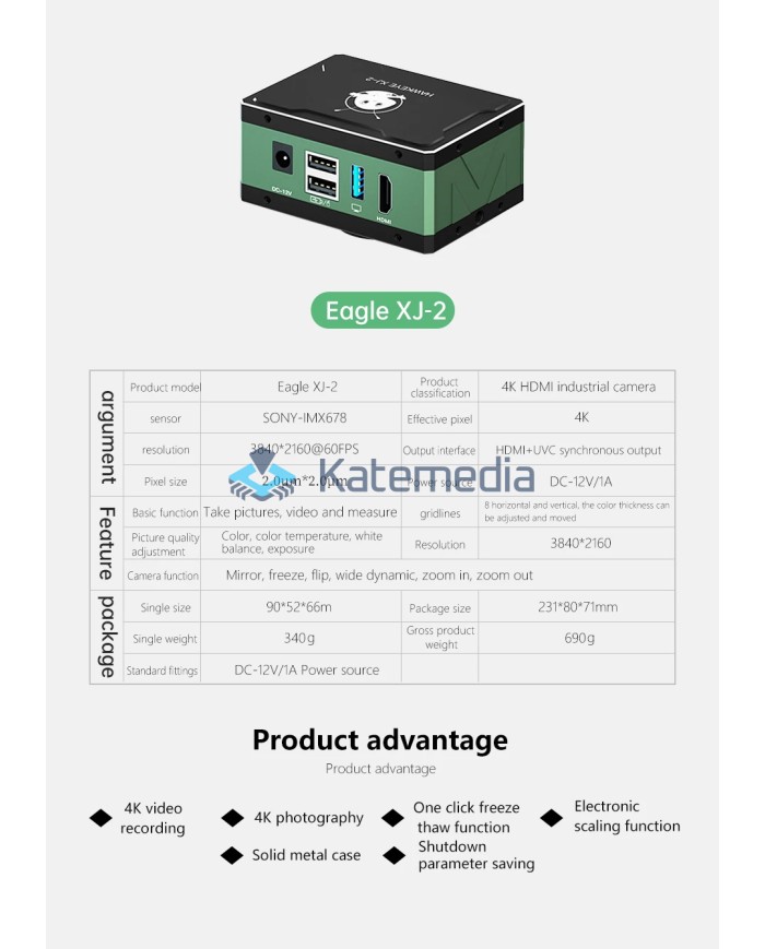 Microscope camera 4K 60FPS MaAnt XJ-2 Hawkeye