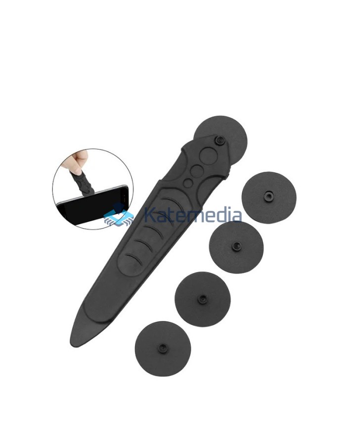 Plastic opener with carbon wheel for phone and tablet screens