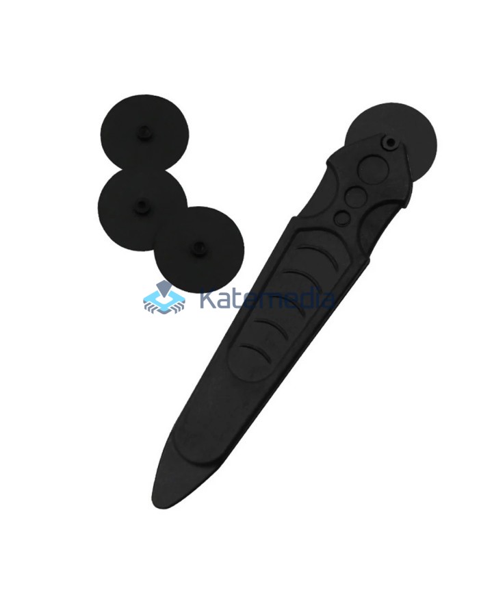 Plastic opener with carbon wheel for phone and tablet screens