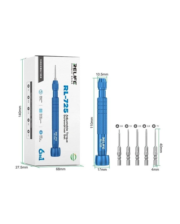 Torque screwdriver for servicing RL-725  5 bits