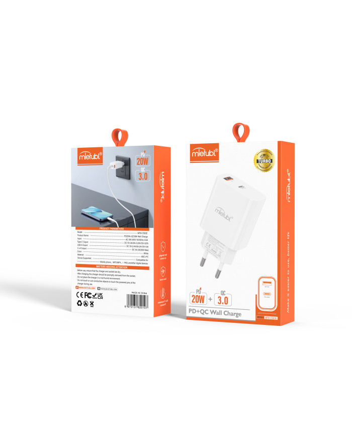 Mietubl CS03 USB/USB-C 20W PD QC cube charger