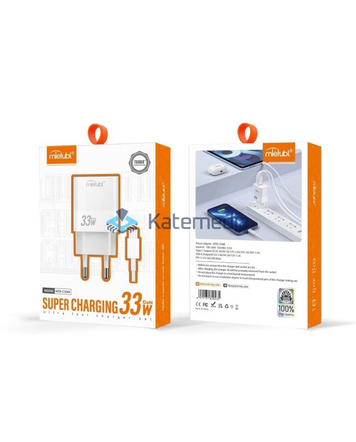 Mietubl CS06 USB/USB-C cube charger 33W PPS + Type C cable