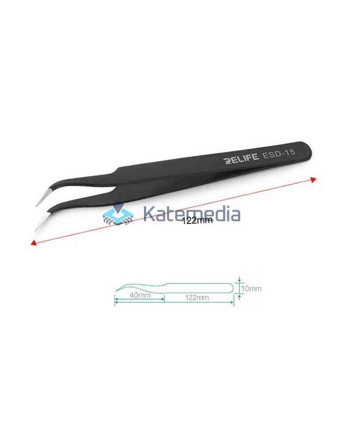 Relife ESD-15 curved service tweezers