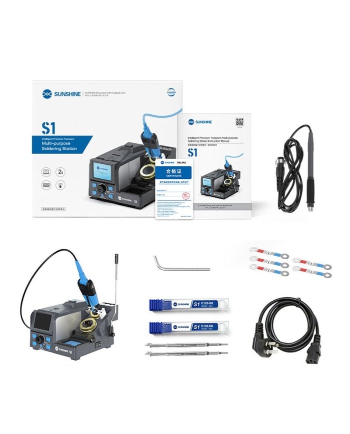 Sunshine S1 Soldering Station Thermo Tweezers C120 + Handle C210