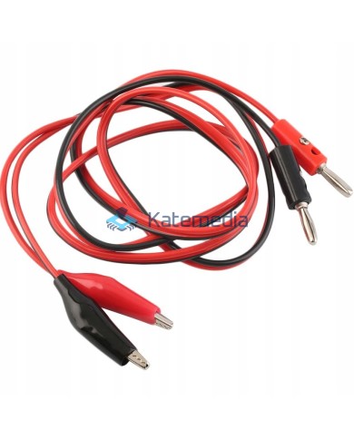 Przewody do zasilacza/ multimetru banan-krokodyl 100cm