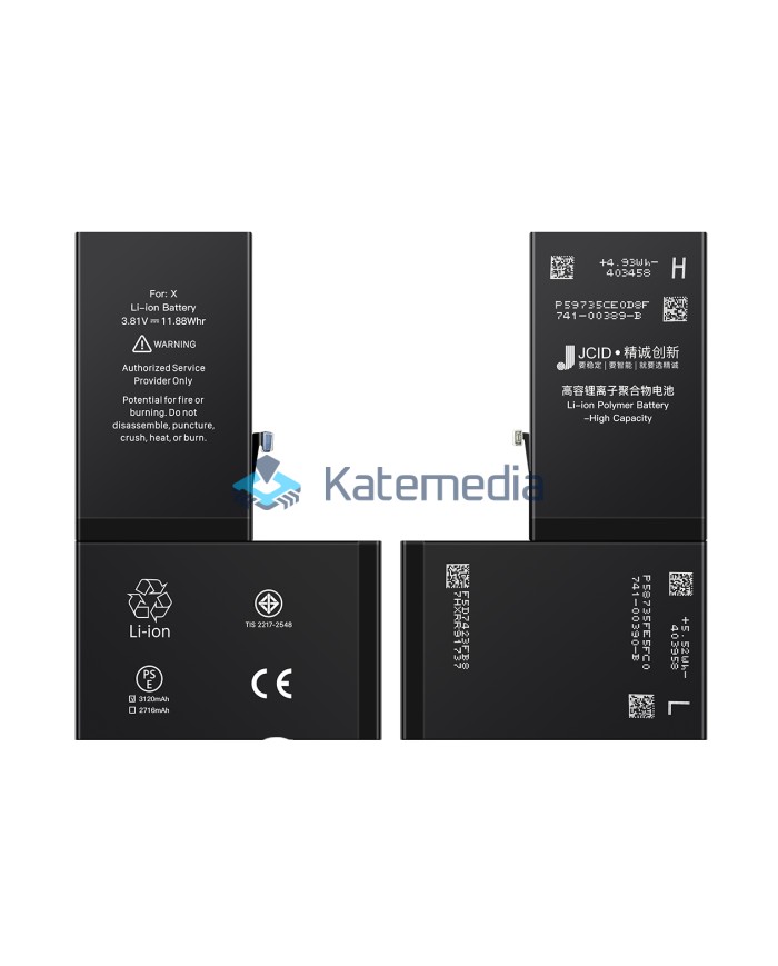 Bateria JCID iPhone X zwiększona pojemność