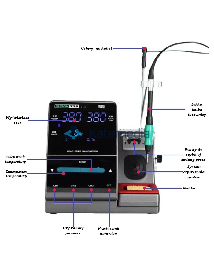 Soldering station Sugon T36 with handle for JBC tips + Oryginal Soldering Tip JBC