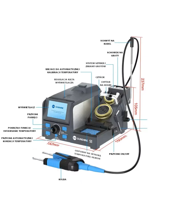 Sunshine S1 Soldering Station Thermo Tweezers C120 + Handle C210