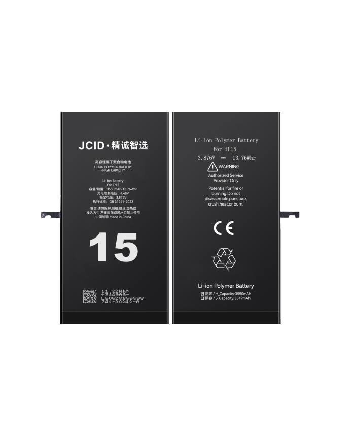 JCID iPhone 15 Battery Increased Capacity