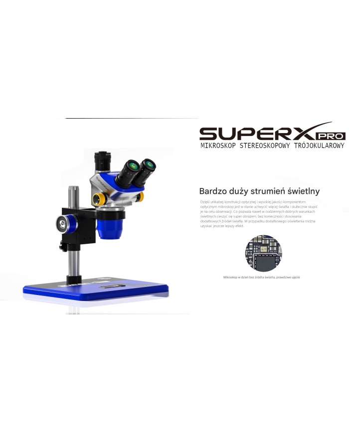 Stereo Triocular Mechanic Super X  Pro Microscope Very Bright