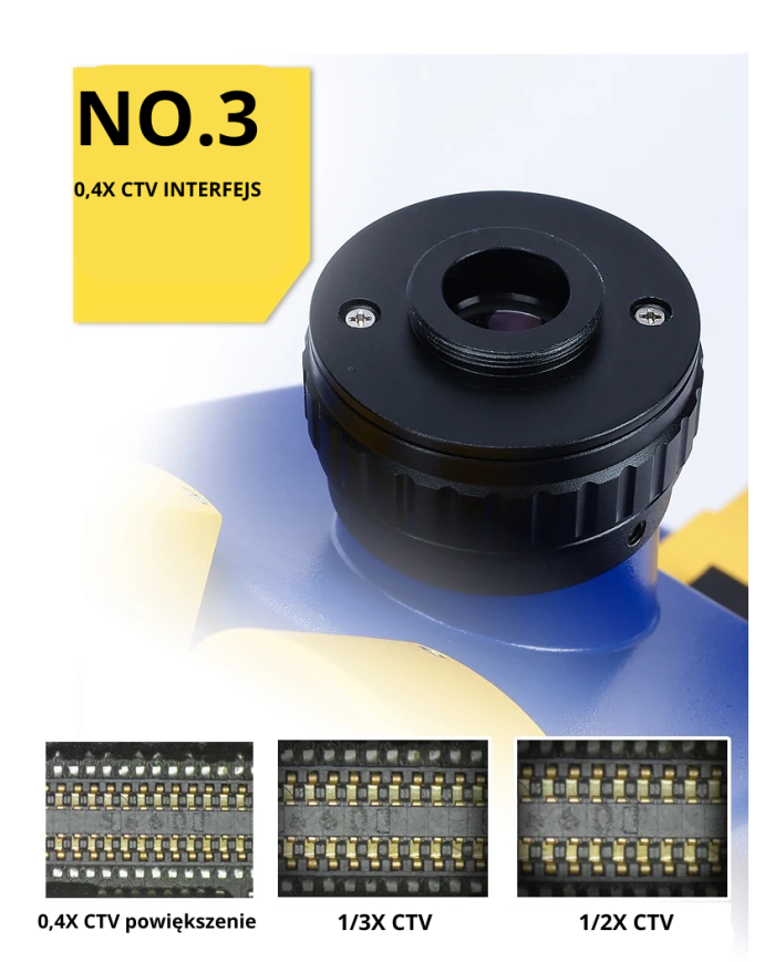 Triocular mikroskop stereo Mechanic MC75T Minionek – idealny do napraw wyświetlaczy i elektroniki