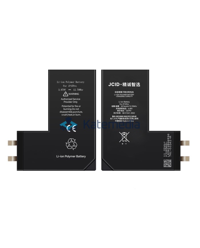 JCID iPhone 15 Pro Battery without BMS tape + Insert