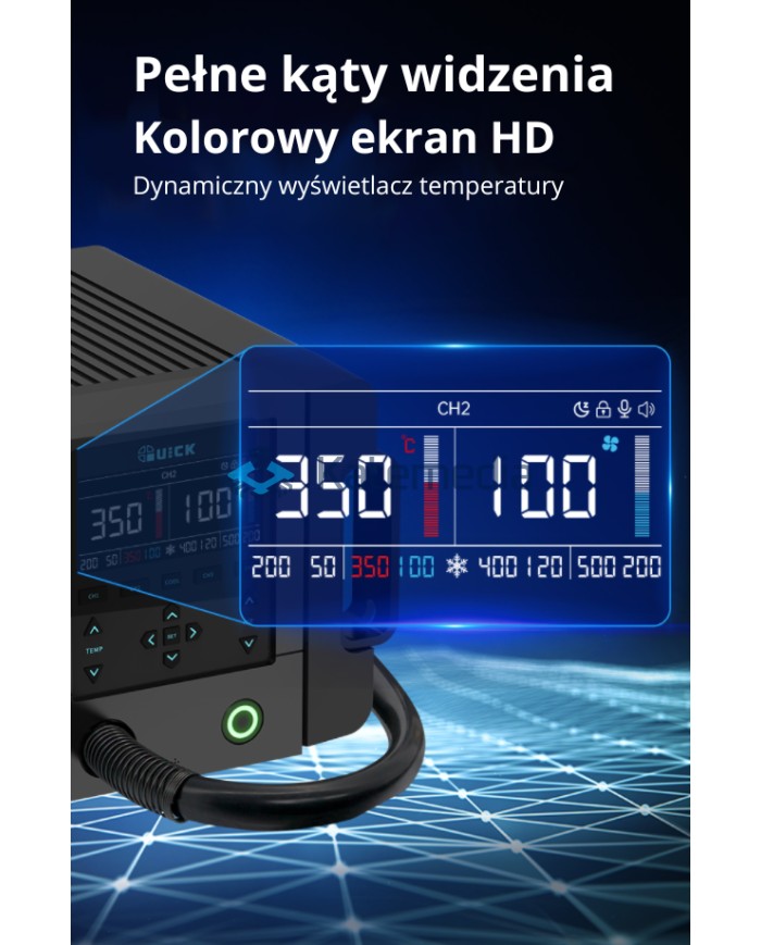 Quick 861 PRO – stacja lutownicza 1300W z 4 dyszami