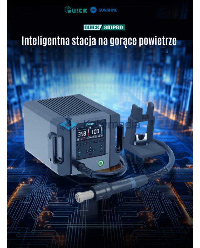 Quick 861 PRO – stacja lutownicza 1300W z 4 dyszami