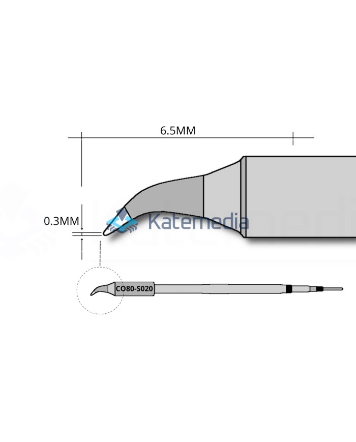 Aixun C080-S020 Curved Soldering Tip