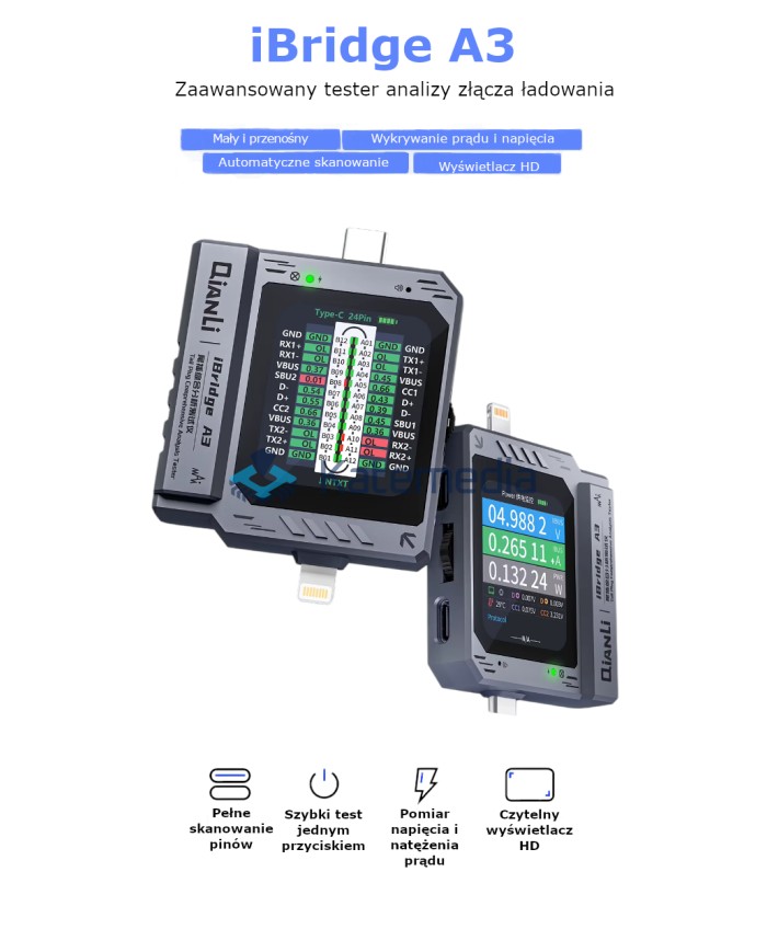 Tester diagnostyczny portu ładowania iBridge A3