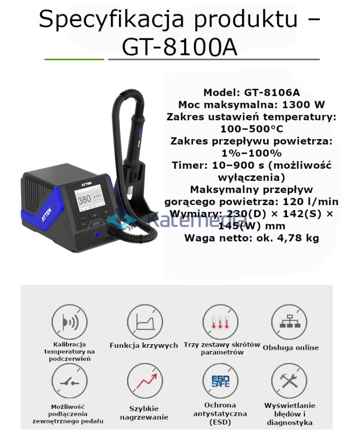 Hot Air Soldering station Atten GT-8100A 1000W