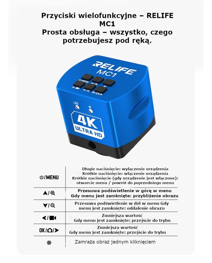 Kamera mikroskopowa RELIFE MC1 4K HDMI