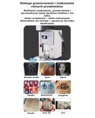 Laser TBK 958N z obrotowym uchwytem i odłączaną głowicą możliwość graweru