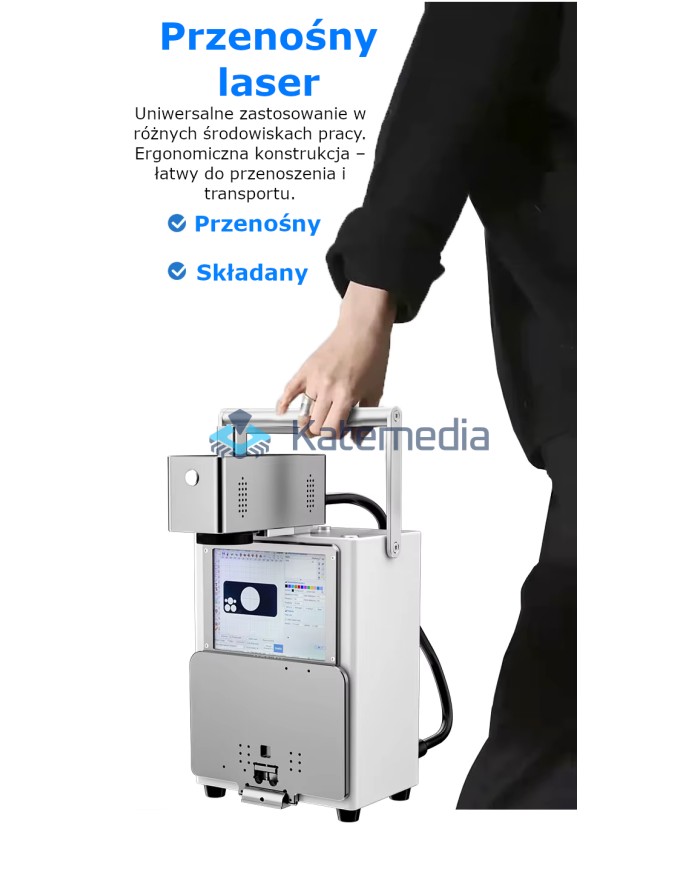 Laser TBK 958N z obrotowym uchwytem i odłączaną głowicą możliwość graweru