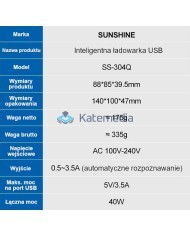 Sunshine SS-304Q-V2 6xUSB Service Charger