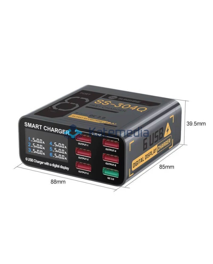Sunshine SS-304Q-V2 6xUSB Service Charger