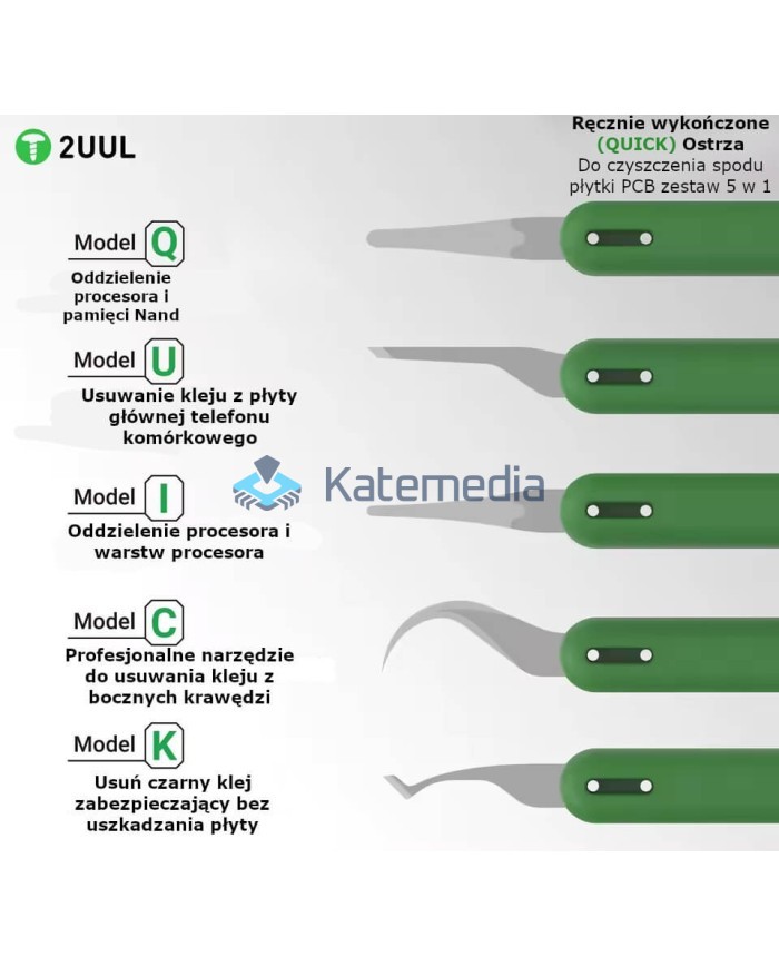 Zestaw Ostrzy 2UUL QUICK 5w1 PCB | Czyszczenie | Serwis GSM