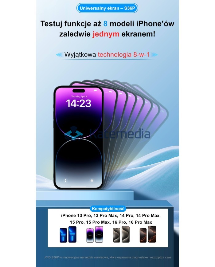 JCID S36P - uniwersalny ekran testowy 8w1