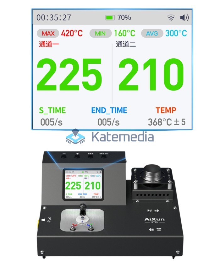 AiXun DT02 temperature tester, 2-in-1 calibrator for soldering iron and hot air