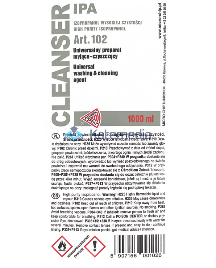 Alkohol IZOPROPYLOWY Cleaner IPA 1L