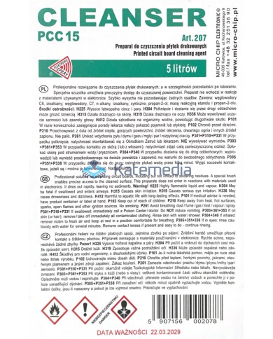 CLEANSER PCC15 CONTACT FOR CLEANING PCB 5L
