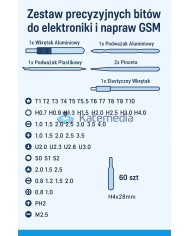 Zestaw precyzyjnych bitów do elektroniki i napraw GSM - 66 w 1