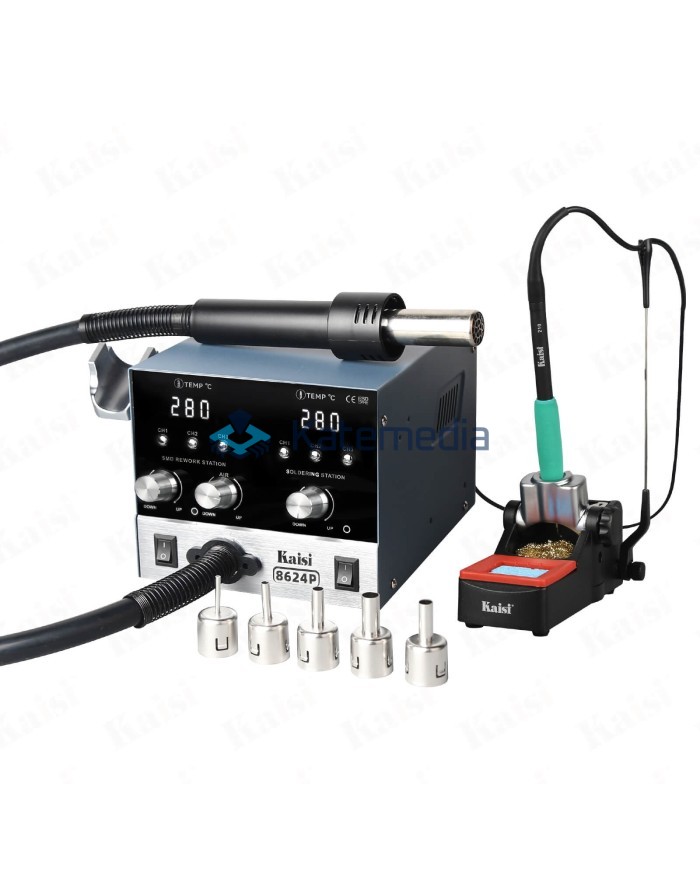Kaisi 8624P Soldering Station – Hot Air + Soldering Iron with C210 Iron | 800W