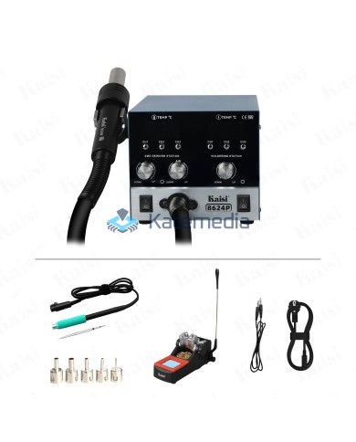 Kaisi 8624P Soldering Station – Hot Air + Soldering Iron with C210 Iron | 800W