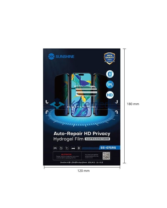 Sunshine SS-075RS Auto-Repair Privacy HD hydrogel film
