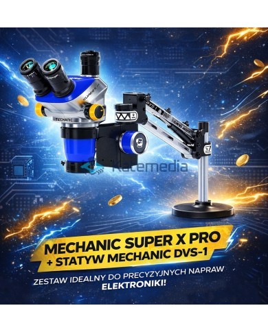 Mikroskop Mechanic Super X Pro + Uchwyt DVS-1 + Oświetlacz