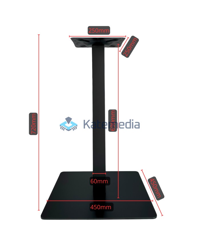 Postument do stołu noga metalowa B010 450 x 450 Czarna