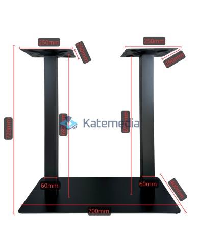 Table pedestal metal leg B011 400 x 700 Black