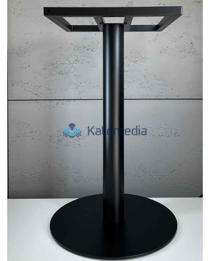 Table pedestal, metal leg, B09K, fi450, 400x400, Black