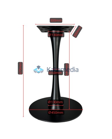 Table pedestal, metal leg, B017, diameter 450, 300X300