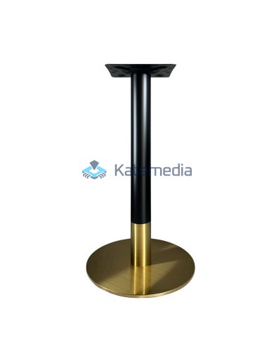 Table pedestal, metal leg, A022, fi400, 250x250, Black and Gold