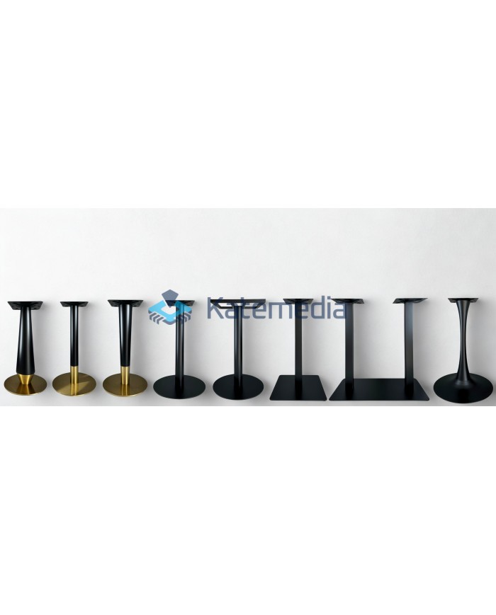 Table pedestal, metal leg, B030, fi400, 300x300, Black and Gold