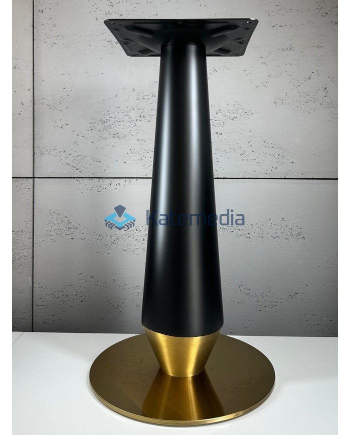 Table pedestal, metal leg, B030, fi400, 300x300, Black and Gold