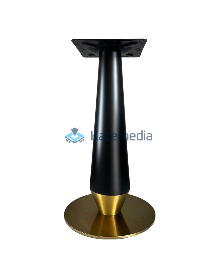 Table pedestal, metal leg, B030, fi400, 300x300, Black and Gold