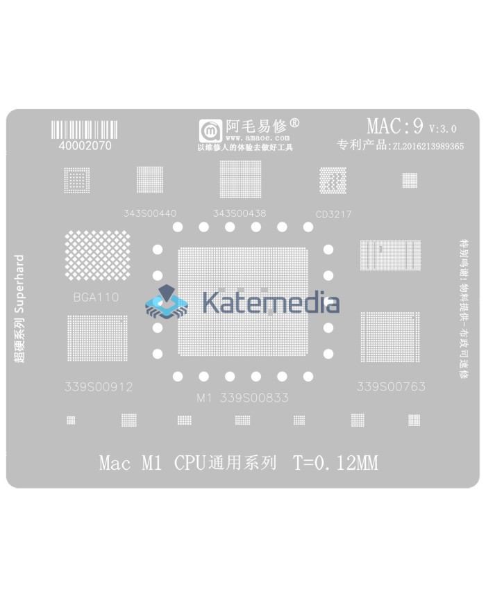 Sita BGA do Reballingu CPU Apple MAC M1–M5 Amaoe 0,12 mm 5 szt