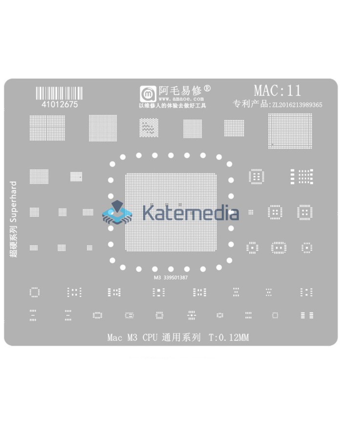 Sita BGA do Reballingu CPU Apple MAC M1–M5 Amaoe 0,12 mm 5 szt