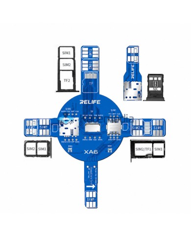 RELIFE XA6 Dual-SIM Signal Test Board for SIM / TF / NM Card Diagnostics
