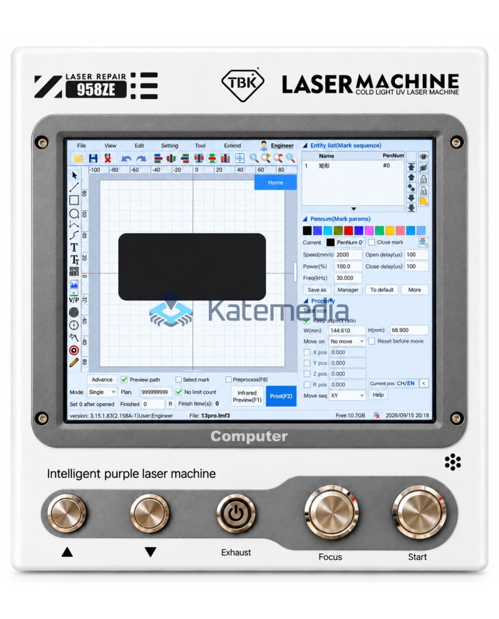 Laser UV TBK 958ZE do ekranów / klapek / grawerowania
