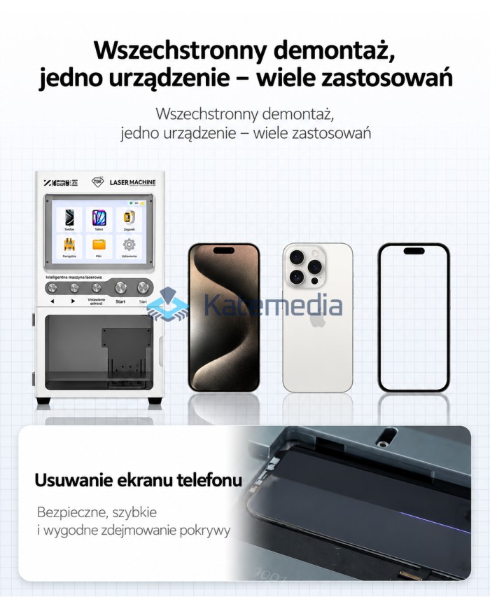 Laser UV TBK 958ZE do ekranów / klapek / grawerowania