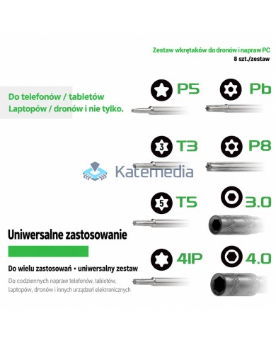 Zestaw Wkrętaków do dronów 2UUL SD95 8 szt